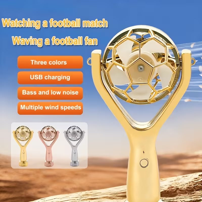 Trophy-Shaped Handheld Fan, Exclusive Gift for Football Fans, Portable Mini Desktop Fan