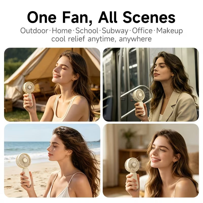 3-Speed Rechargeable Battery Handheld Fan(with Carabiner Clip）