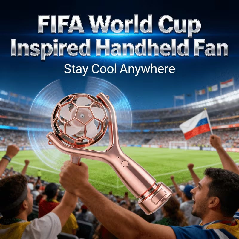 Trophy-Shaped Handheld Fan, Exclusive Gift for Football Fans, Portable Mini Desktop Fan