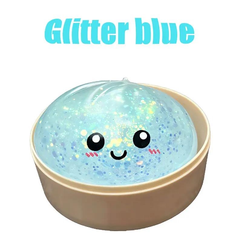 Glitter Dumpling Squishy Toy, Colorful Stress Relief Ball, Soft Squeeze Decompression Toy, Stress Relaxation Gift for Adults