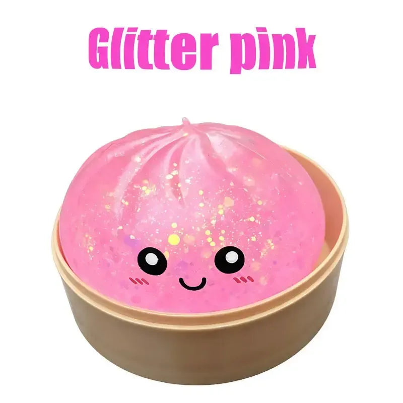 Glitter Dumpling Squishy Toy, Colorful Stress Relief Ball, Soft Squeeze Decompression Toy, Stress Relaxation Gift for Adults