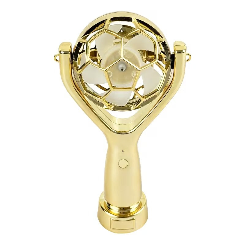 Trophy-Shaped Handheld Fan, Exclusive Gift for Football Fans, Portable Mini Desktop Fan